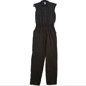Joe B Black Button Up One Piece Jumpsuit M